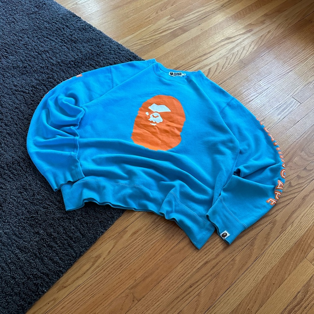 Bape mad face crewneck light on dark